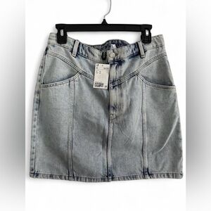 H&M Stonewashed Denim Pencil Skirt